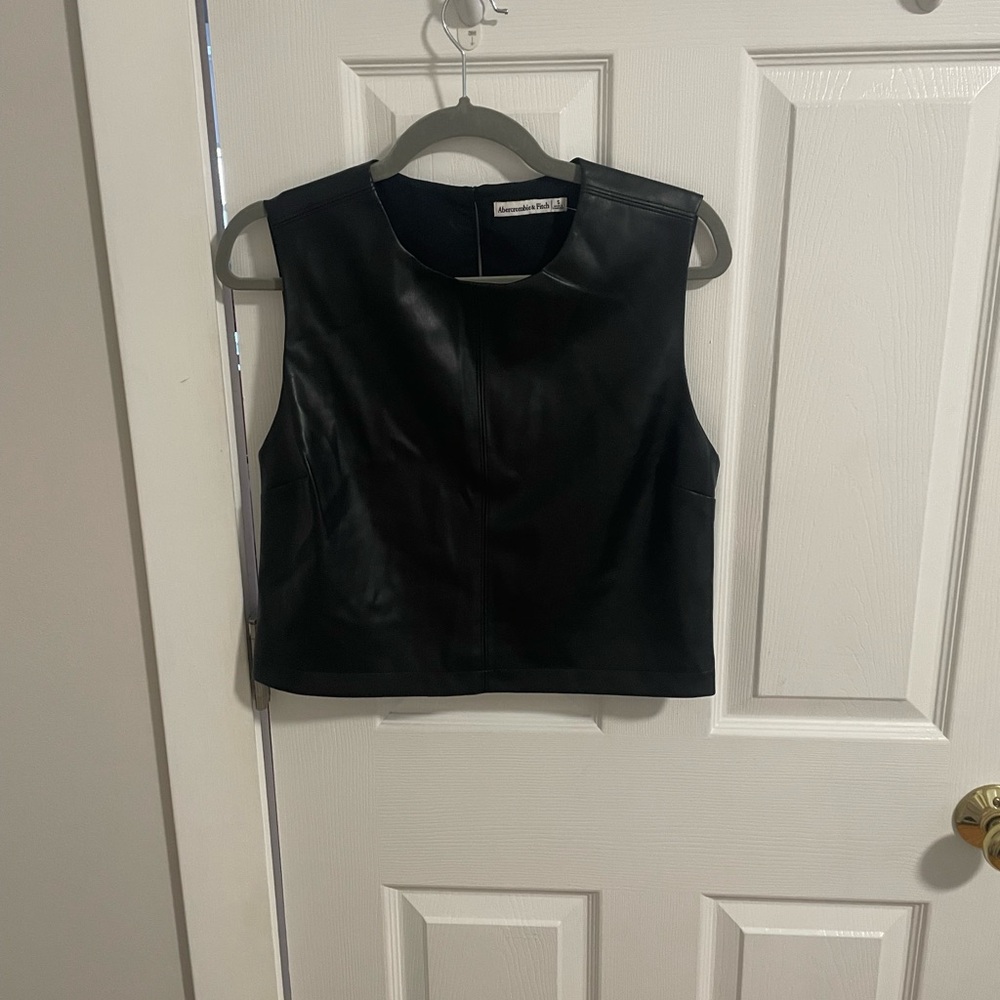 Abercrombie & Fitch Black Leather Top NWT